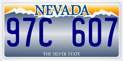NV license plate 97C607
