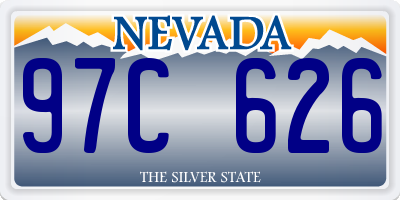 NV license plate 97C626