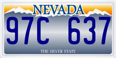 NV license plate 97C637