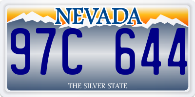 NV license plate 97C644