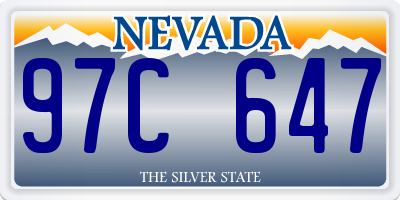 NV license plate 97C647