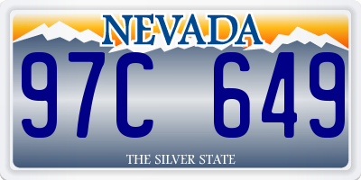 NV license plate 97C649