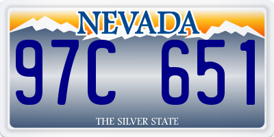 NV license plate 97C651