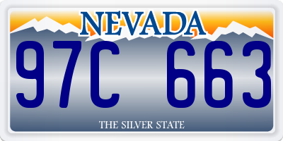 NV license plate 97C663
