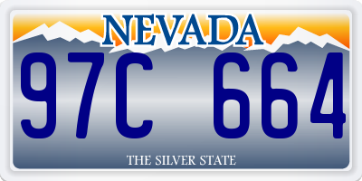 NV license plate 97C664