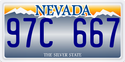 NV license plate 97C667