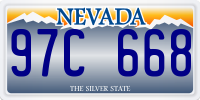 NV license plate 97C668