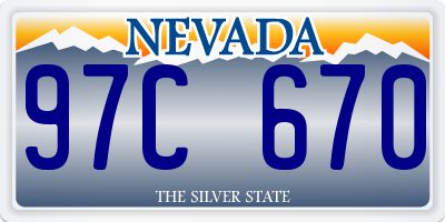 NV license plate 97C670