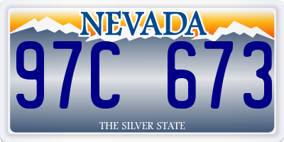 NV license plate 97C673