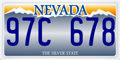 NV license plate 97C678