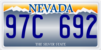 NV license plate 97C692