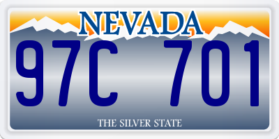 NV license plate 97C701