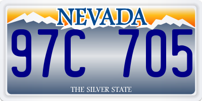 NV license plate 97C705