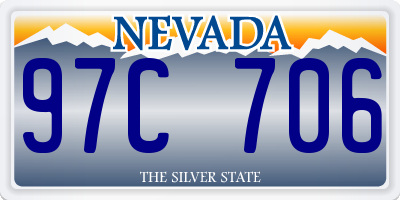 NV license plate 97C706