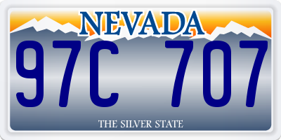 NV license plate 97C707
