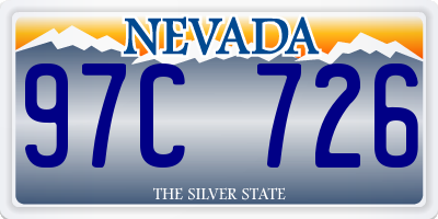 NV license plate 97C726