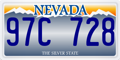 NV license plate 97C728