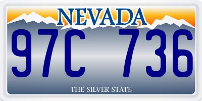 NV license plate 97C736
