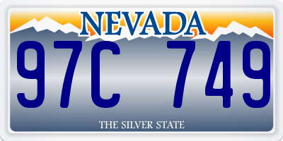 NV license plate 97C749