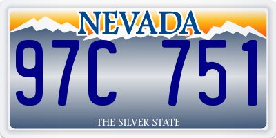 NV license plate 97C751