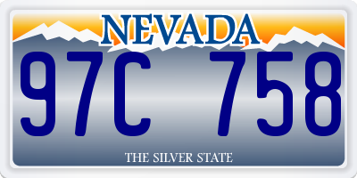 NV license plate 97C758