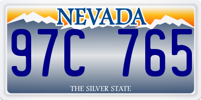 NV license plate 97C765