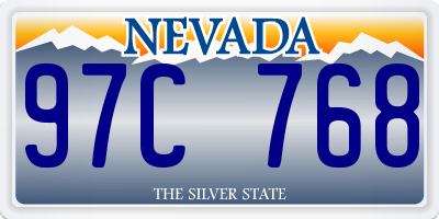 NV license plate 97C768