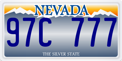 NV license plate 97C777