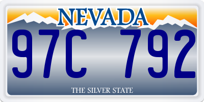 NV license plate 97C792