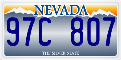 NV license plate 97C807