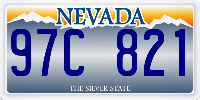 NV license plate 97C821