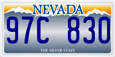 NV license plate 97C830