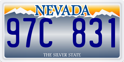 NV license plate 97C831