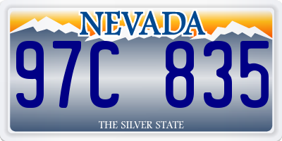 NV license plate 97C835