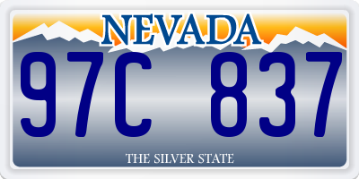 NV license plate 97C837