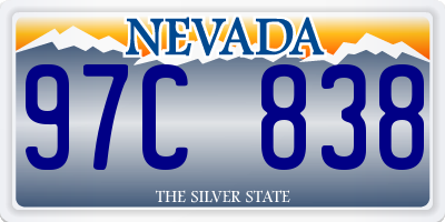 NV license plate 97C838