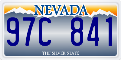 NV license plate 97C841