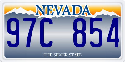 NV license plate 97C854
