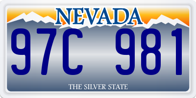 NV license plate 97C981