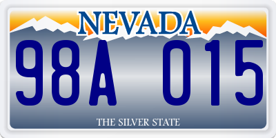 NV license plate 98A015