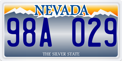 NV license plate 98A029