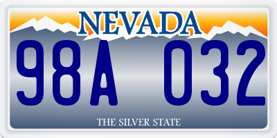 NV license plate 98A032