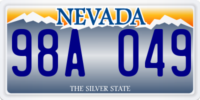 NV license plate 98A049