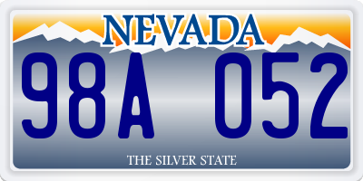 NV license plate 98A052