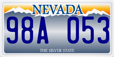 NV license plate 98A053