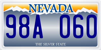 NV license plate 98A060