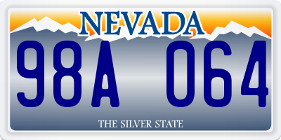 NV license plate 98A064