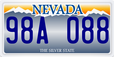 NV license plate 98A088