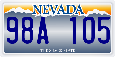 NV license plate 98A105