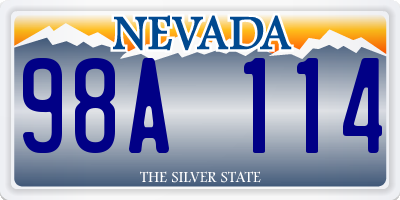 NV license plate 98A114